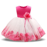 Baby Girl Christmas Dress Petals Tutu Princess Dress 1 Years Birthday Party Baptism Dress For Girls Infant Baby Girl Costume