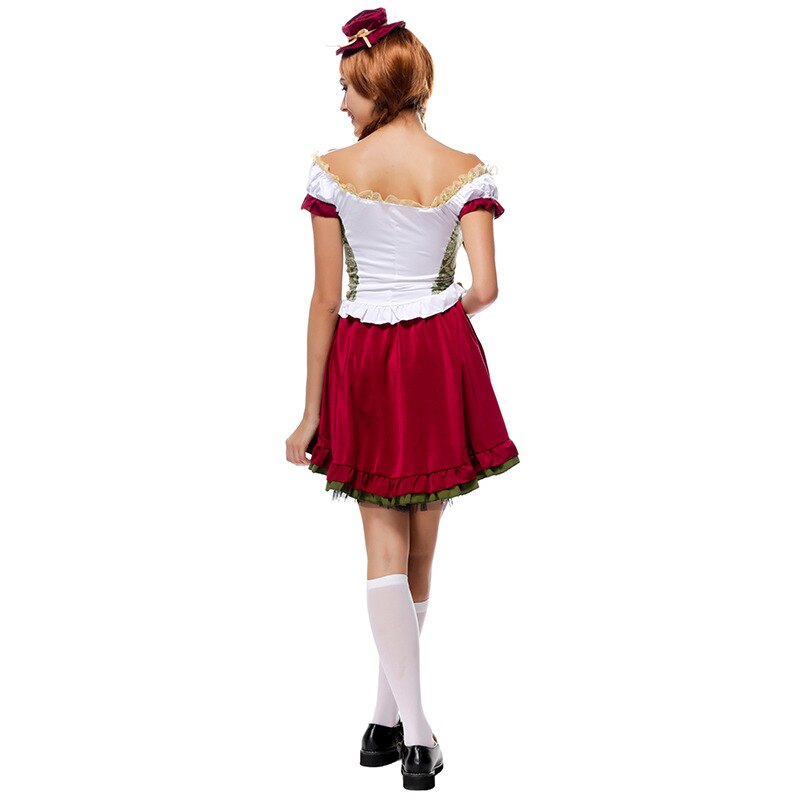 Sexy Women German Bavarian Oktoberfest Peasant Dirndl Costume Beer Girl Costume Adult Halloween Fantasias Fancy Dress