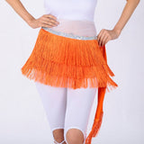 Three Layers Fringe Hip Scarf Belt Belly Dancing Costume Latin Tribal Tassel Wrap Skirt