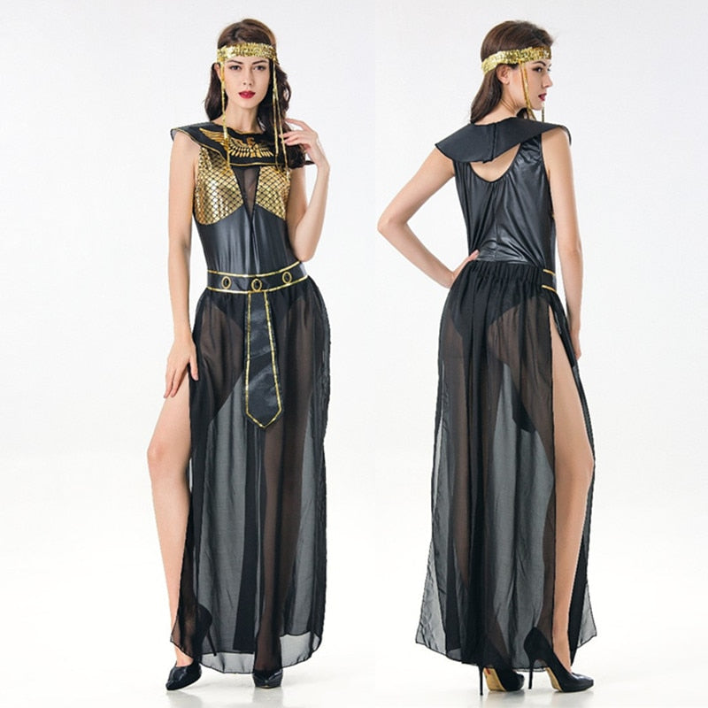 Deluxe Cleopatra Costume Sexy Women Ancient Egyptian Pharaoh Clothing Adult Halloween Party Cosplay Egypt Queen Long Dress