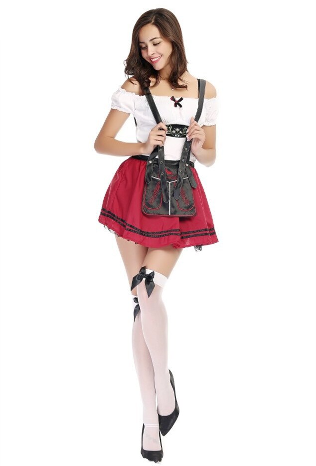 Bavarian Octoberfest Beer Girl Costume Traditional German Oktoberfest Maid Party Fancy Dress