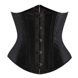 Women's Spiral Steel Boned Satin Lace Up Waist Trainer Cincher Corselet Slim Underbust Corset Plus Size S-6XL