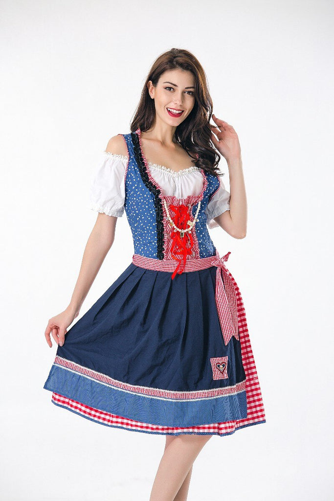 Germany Tradition Women Beer Girl Costume Octoberfest Bavarian Dirndl Maid Peasant Skirt Dress Party Female Oktoberfest Dress