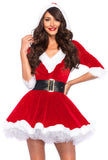 Deluxe Velvet Christmas Dress Hooded Female Santa Claus Costume Women Sexy Green Xmas Party Dress