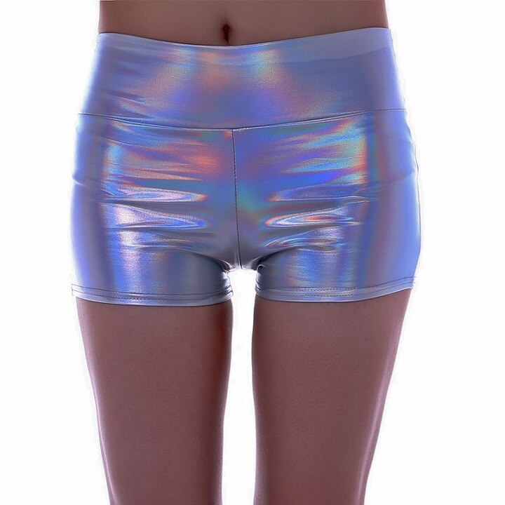 Shiny Club Hot Pants Mini Shorts Metallic Booty Shorts Liquid Wet Look Dance Bottoms Dancing Raves Festivals Costumes