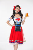 Fashion Oktoberfest Beer Girl Costume Maid Wench Germany Bavarian Short Sleeve Fancy Dress Dirndl For Adult Women