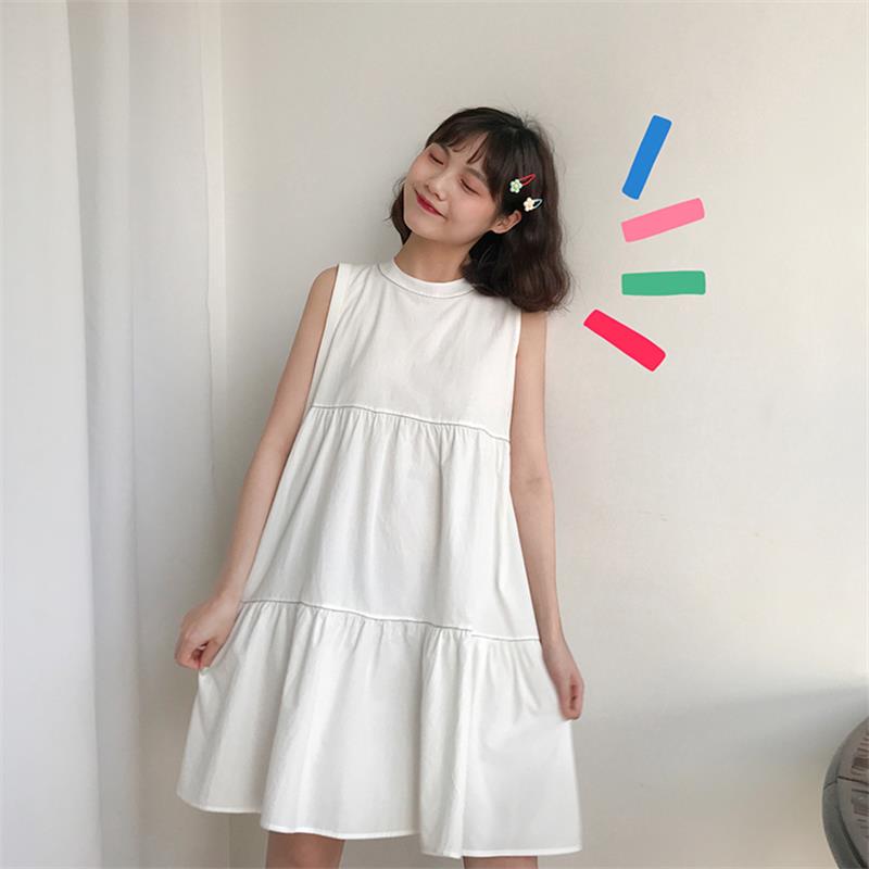 Vintage Loose Casual Dress Summer Office Beach Shirt Women's Lovely Dresses Chic Ins Kawaii Girl Sweet Harajuku Punk For Women