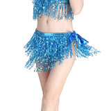 Belly Dance Hip Scarf Performance Outfits Sequins Tassel Mini Skirts Music Festival Costumes Wrap Belt