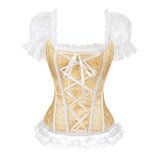 Retro Renaissance Corset Princess Palace Clothing Transparent Shoulder Sleeves Lingerie Bodyshaper straps