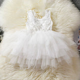 Baby Girl Flower Tulle Lace Dress Party Dress Girls Clothes Summer Kids Tutu Princess Costume Children Clothing Birthday Outfit