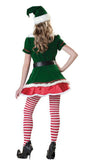 5Pcs/Set Adult Womens Santa Claus Green Holiday Elf Christmas Costume Sweet Dress Christmas Xmas Outfit