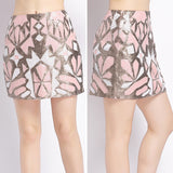 Retro 1920s Gatsby Flapper Party Geometric Colorblock Beaded Sequin Skirt Women Pencil Jupe Falda Baroque Skirt
