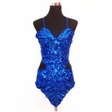 Sequin Beading Butterfly Bellyband Hollowed Halter Backless Lace-Up Belly Dance Dress