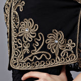 Muslim Style Summer Thin Short Sleeve V Neck Cardigan Bolero Embroidery Floral Rhinestone Lace Mesh Shrugs Jacket