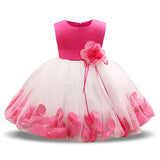 Baby Girl Christmas Dress Petals Tutu Princess Dress 1 Years Birthday Party Baptism Dress For Girls Infant Baby Girl Costume