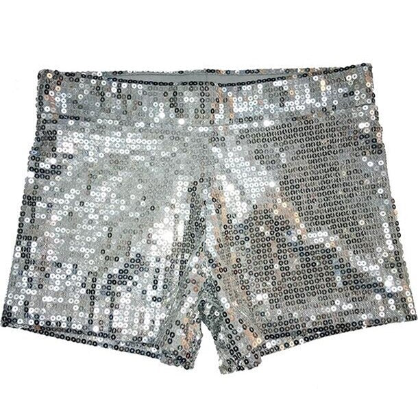 Stretchy Glitter Mini Sequin Dancing Outfits Low Waist Skinny Bodycon Booty Shorts Bottoms