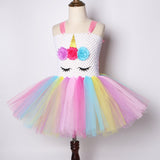 Rainbow Unicorn dresses for Girls Princess Tutu Dress Kids New Year Costume Toddler Birthday Outfit Children Unicorns Clothes