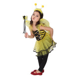 Kids Children Lovely Honey Bee Fairy Costumes for Girls Halloween Carnival Christmas New Year Party Fancy Dress Wings