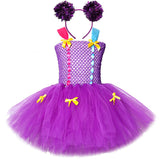 Purple Lol Surprise Dress for Baby Girls Lol Doll Costume Halloween Kids Tulle Outfit Birthday Girl Tutu Dresses with Headband