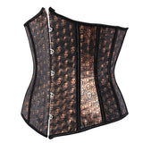 Faux Leather Steampunk Skull printed Underbust Corsets Boned Lace up Bustier Gothic Top Plus Size S-6XL