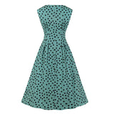 1950s Polka Dot Sleeveless Midi Swing Robe Pin Up Elegant Vintage 50s 60s Retro Party Dresses