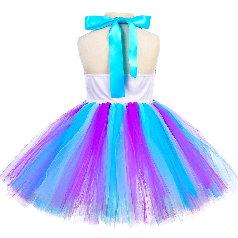 Little Mermaid Princess Dresses for Girls Kids Tutu Dress for Mermaid Birthday Party Costumes Halloween Clothes Set for Children