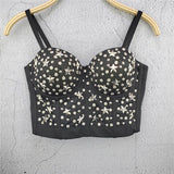 Five-Pointed Star Beading Performance Sexy Vest Crop Top Women To Wear Out Push Up Bralette Bra Corset Tops