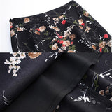 Women Floral Vintage Office Work Business Print Slim Hips-Wrapped Bodycon Pencil Skirt