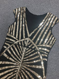 1920S GATSBY Sequins Women Full Dress O-neck Beaded Split V-Back Club Night Out Dress