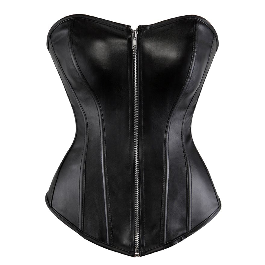 Women Gothic Faux Leather Overbust Corset Waist Cincher Body Shaper Burlesque Corset Sexy Clubwear Bustier Hot Lingerie Top