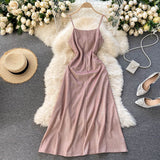 Sleeveless Spaghetti Strap Summer Dress Glitter Evening Party Elegant Midi Sexy Dress