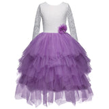 Red New Year Flower Girls Wedding Dress Princess Girl Party Dress Tulle Dress Christmas Children Costume for Kids Clothes 3 8T