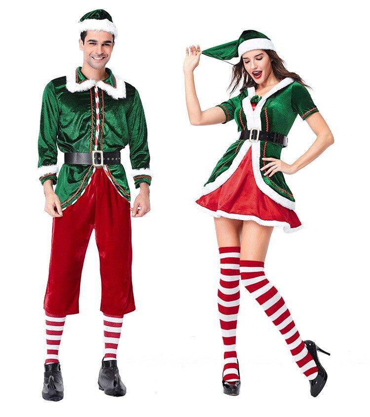 Christmas clothes Adult men women Cosplay? performance costume long?sleeve Trousers Couple Costumes Santa?Claus Festivals?Party