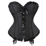 Women Corset Top Lace Up Overbust Boned Sexy Lingerie Renaissance Victorian Corsets Floral Pluse Size