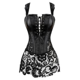 Gothic Leather Corset Dress Steampunk Women Sexy Straps Zipper Lace Up Overbust Corset Bustier Exotic Plus Size Corsets Lingerie