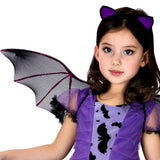 Kids Girls Fancy Cosplay Costume Purple Vampire Princess Dress Witch Clothes with hat Halloween Role Play Clothing