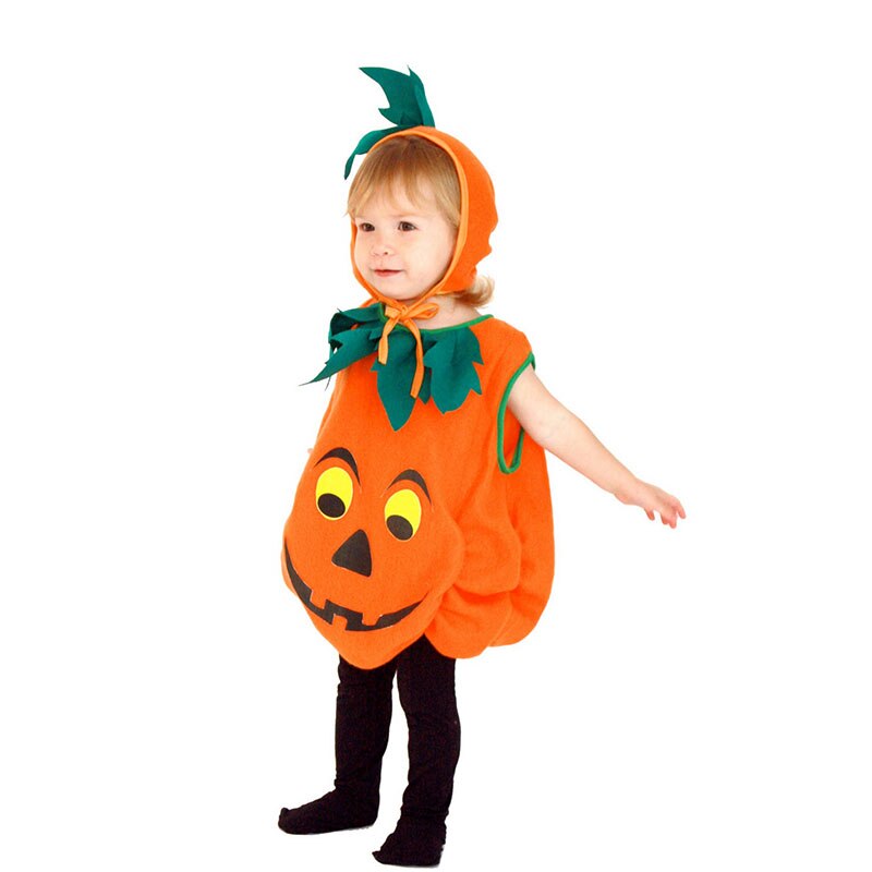Halloween Toddler Baby Unisex Pumpkin Cute Cosplay Costumes Party Festival 2Pcs Romper+Hat Nursery Costumes for the Stage