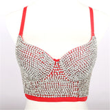 Summer Corset Top To Wear Out Beading Rhinestones Sexy NightClub Party Women Top Push Up Cami Top Bra