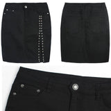 Women Summer Office Ladies Sexy Denim Jeans High-Waisted Mini Pencil Black Skirt