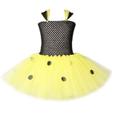 Cute Honeybee Children Kids Dresses Girls Tinkerbel Costumes Butterfly Wings Fairy Tutu Dress Bee Princess Ball Gown with Dots