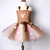 Kids Deer Costume for Girls Christmas Reindeer Dresses Children Halloween Costumes Baby Girl Cute Clothes Child Tutu Outfits