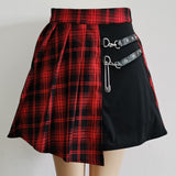 Summer Plaid Pleated Women Mini Skirts Harajuku Female Empire Casual Japanese Kawaii Punk Skirts Student Uniform Sailor Skater