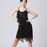 Women 1920s Vintage Great Gatsby Party Sequin Sexy V-Neck Summer Cami Gold Fringe Dress Vestidos Flapper Costumes