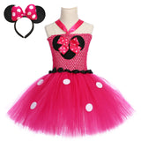 Baby Girls Minnie Dress with Headband Toddler Polka Dots Costume for Kids Girl Tutu Dresses Outfits Children Birthday Clothes