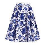 Spring Animal Leopard Retro Vintage 50s Skirt Women Ladies A Line Midi Floral Print Plus Size Sexy High Waist Swing Pinup Skater