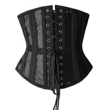 Women Double Steel Boned Mesh Breathable Waist Trainer Control Underbust Sexy Corset Bustiers