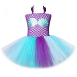 Little Mermaid Princess Dresses for Girls Dress Up Costumes for Kids Halloween Costume Baby Girl Tutu Dress for Birthday Party