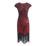1920S GATSBY Sequins O-neck Beaded Fringed Dress Hot Club Night Out Sexy Fringed Dress
