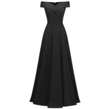 1950s Long Formal Summer V Neck Swing Off Shoulder Runway Party Dress