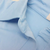 Turn-Down Collar Short Sleeve Office Ladies Bodycon Pencil Summer Women Blue Solid Slim Midi Dress